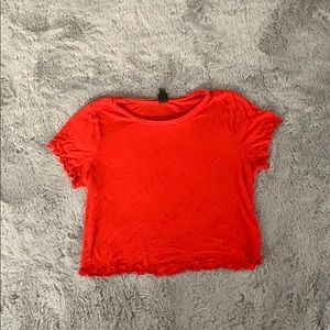 Red cropped tee